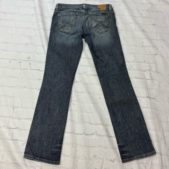 ARMANI EXCHANGE J57 Straight Classic Blue Women's Distressed Jeans Size 4S GUC - Picture 9 of 16